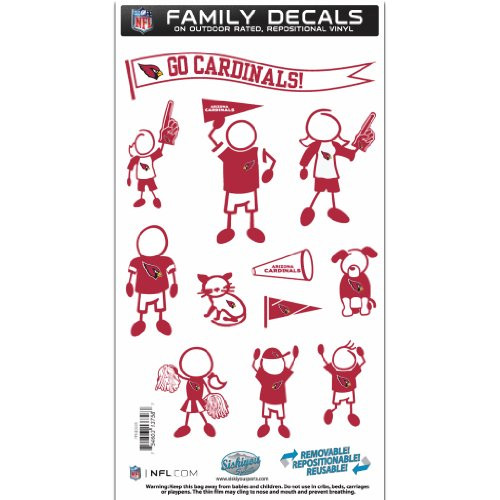 NFL Siskiyou Sports Fan Shop Arizona Cardinals Family Decal Set Medium One Size Team Color NFL Siskiyou Sports Fan Shop Arizona Cardinals Family Decal Set Medium One Size Team Color