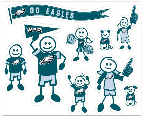 NFL Siskiyou Sports Fan Shop Philadelphia Eagles Family Decal Set Large One Size Team Color