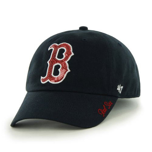 47 MLB Boston Red Sox Sparkle Adjustable Hat Womens Navy 47 MLB Boston Red Sox Sparkle Adjustable Hat Womens Navy