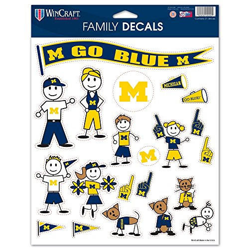 NCAA Michigan Wolverines Family Decal Sheet 8 5 x 11inches