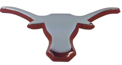 The University of Texas Longhorns Metal Auto Emblem Chrome Orange Trim