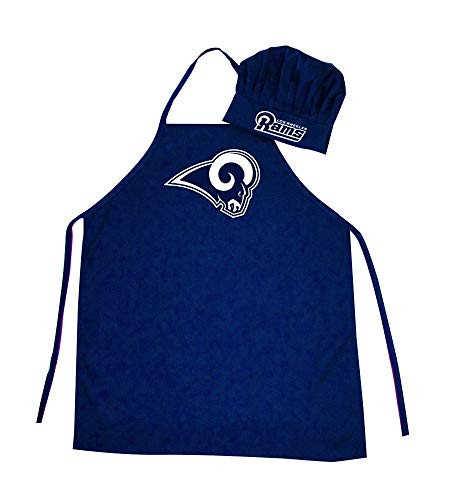 Pro Specialties Group NFL Los Angeles Rams Apron and Chef Hat Set One Size Navy