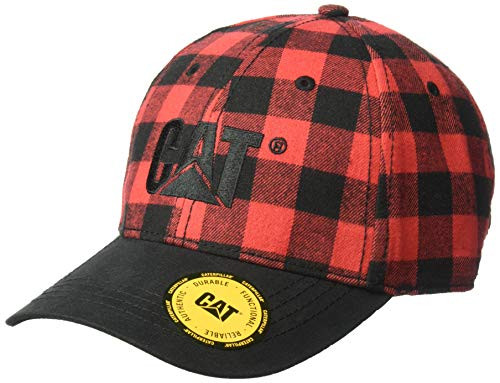 Cat Men s Trademark Cap red Buffalo Plaid One Size