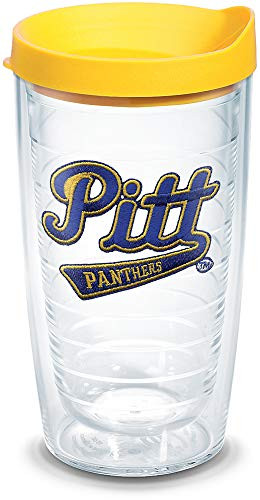 Tervis Pittsburgh Panthers College Vault Logo Tumbler with Emblem and Yellow Lid 16oz Clear
