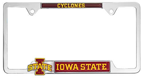 Premium All Metal NCAA Mascot License Plate Frame w/ 3D Logos Iowa State Premium All Metal NCAA Mascot License Plate Frame w/ 3D Logos Iowa State