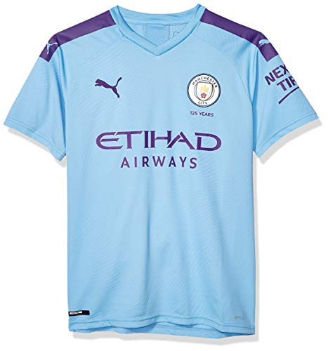 PUMA Men s Manchester City MCFC Shirt Replica with Sponsor Logo JR hombre team Light BlueTillandsia Purple S