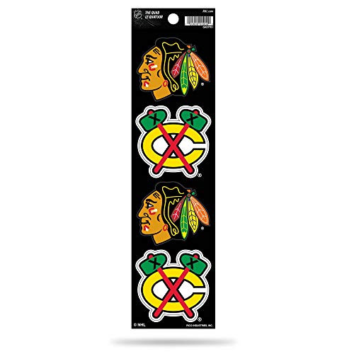 NHL Rico Industries Die Cut 4Piece The Quad Sticker Sheet Chicago BlackhawksTeam Color3 x 11 5inches NHL Rico Industries Die Cut 4Piece The Quad Sticker Sheet Chicago BlackhawksTeam Color3 x 11 5inches
