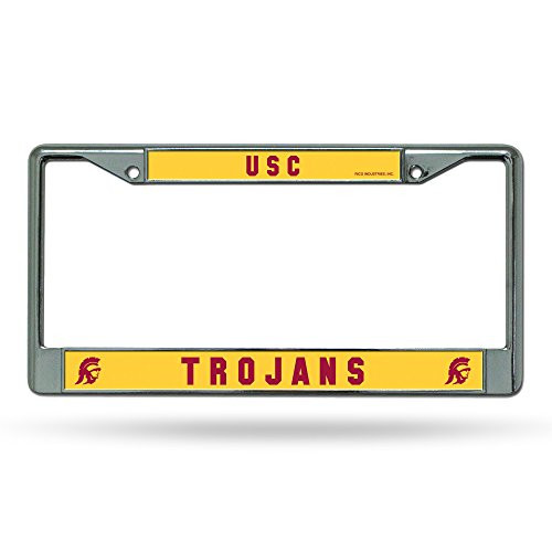 Rico Industries NCAA Southern California Trojans Standard Chrome License Plate Frame