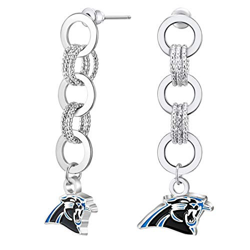 Pro Specialties Group NFL Carolina Panthers Circle Links Post Earrings