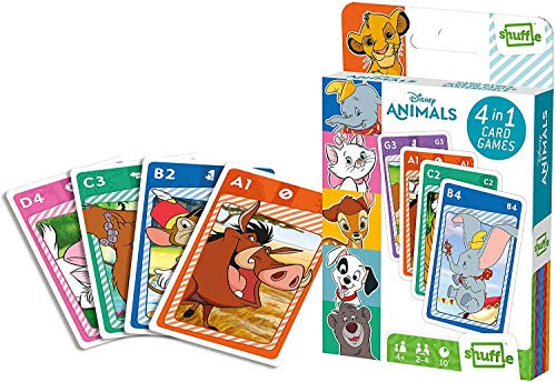 Shuffle Inc Disney Junior Disney Animals 4 in 1 Card Games Ages 4 and Up