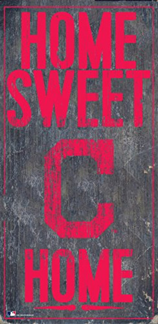 Fan Creations Cleveland Indians 6" x 12" Home Sweet Home Wood Sign Fan Creations Cleveland Indians 6" x 12" Home Sweet Home Wood Sign