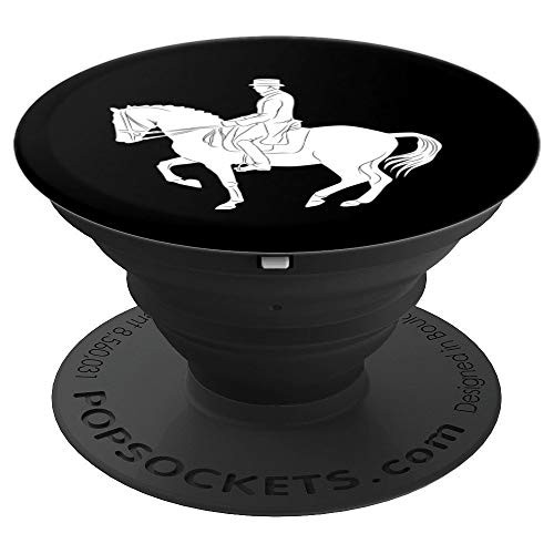 Silhouette Dressage Show Rider Equestrian Horseback Riding PopSockets Grip and Stand for Phones and Tablets