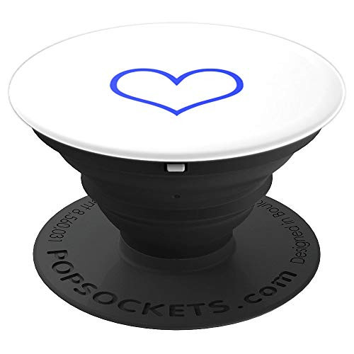simple heart shaped minimalist small blue outline on white PopSockets Grip and Stand for Phones and Tablets simple heart shaped minimalist small blue outline on white PopSockets Grip and Stand for Phones and Tablets