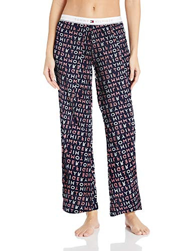 Tommy Hilfiger Plus Size Women s Logo Bottom Lounge Pajama Pant Pj Peacoat Tommy Puzzle Print 2X