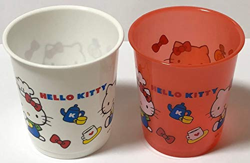Sanrio Hello Kitty 2pcs Cups Polypropylene 7 × 7 7 × 7 cm 190ml Dinnerware Drinkware Saucers Kitchen Blue