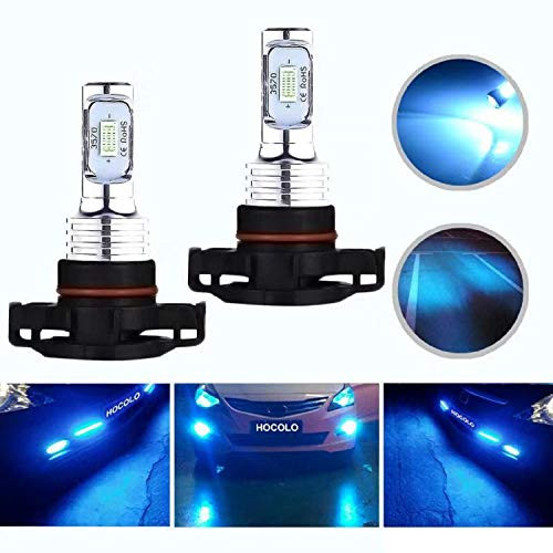 HOCOLO 2504 PSX24W 12276 LED Bulbs DRL Fog Driving Light Brighting Daytime Running Lamp Replace Halogen 3570 CSP Chips Car Vehicle Parts PlugNPlay High Power Pack 22504/PSX24WFogIce Blue/8000K