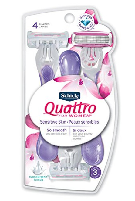 Schick Quattro for Women Disposable Sensitive Skin 3 Count