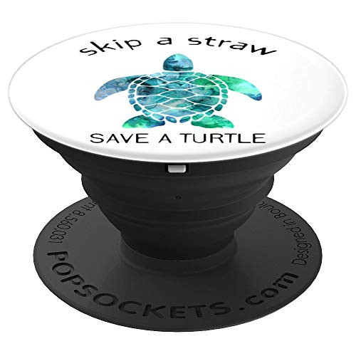 Skip A Straw Save A Turtle Under The Sea Gifts Sea Turtle PopSockets Grip and Stand for Phones and Tablets