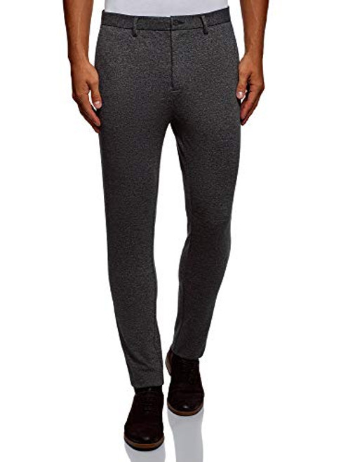 oodji Ultra Men s SlimFit Jersey Trousers Blue US 36 / XL