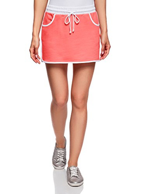 oodji Ultra Women s Jersey Skirt with Elastic Waistband Pink Large