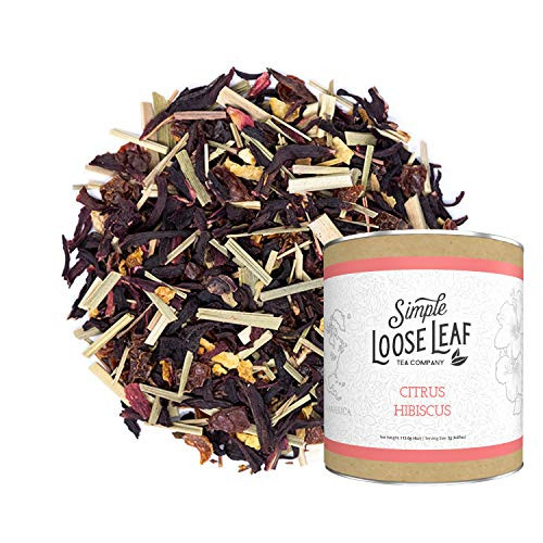 Simple Loose Leaf  Citrus Hibiscus Tea  Premium Loose Leaf Herbal Tea 4 oz  Caffeine Free  Tangy and Smooth  USA Hand Packaged  60 Cups