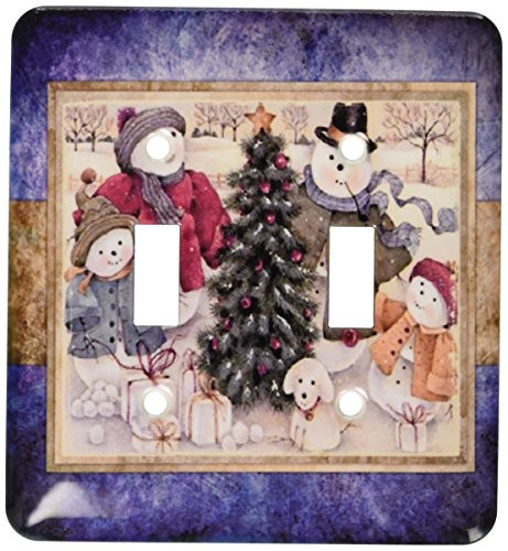 3dRose lsp341112 Snowman Family Toggle Switch Multicolor
