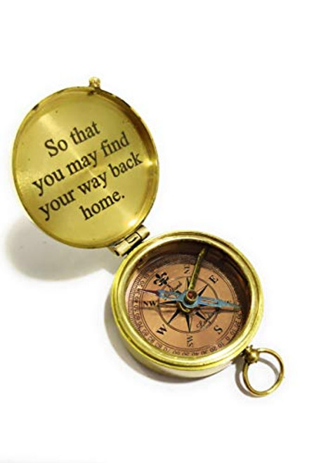 NauticalMart Brass Compass Engraved with So You Can Always Find Your Way Back Home Gift Compass