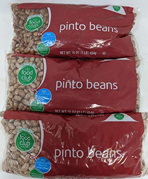 Pinto Beans Bundle  Pack of 3 x 16 Oz Bags of Dried Pinto Beans Bagged Pinto Beans Bundled with Recipe Sheet