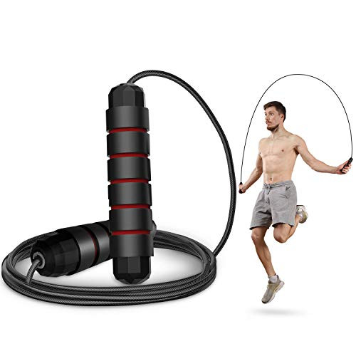 SoftGym Adjustable Jump Rope Workout Fitness Jumping Ropes Ball Bearings TangleFree Rapid Speed Cable Skipping Rope Adjustable Jumping Ropes for Men Women and Kids SoftGym Adjustable Jump Rope Workout Fitness Jumping Ropes Ball Bearings TangleFree Rapid Speed Cable Skipping Rope Adjustable Jumping Ropes for Men Women and Kids