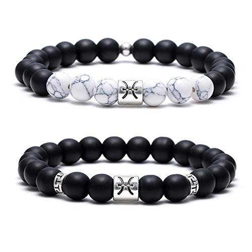 SOOWOOT 12 Constellations Anxiety Bracelet8mm Black Matte Onyx Beaded Bracelet for Men WomenFriendship Couple Distance Lucky Beads Bracelet Set Gifts SOOWOOT 12 Constellations Anxiety Bracelet8mm Black Matte Onyx Beaded Bracelet for Men WomenFriendship Couple Distance Lucky Beads Bracelet Set Gifts