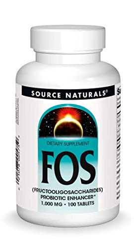 Source Naturals FOS 1000 mg Fructooligosaccharides Probiotic Enhancer  100 Tablets