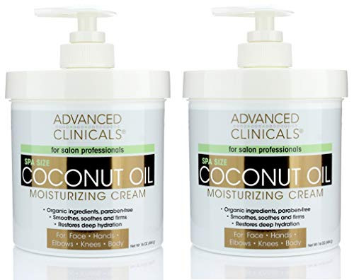 Advanced Clinicals Coconut Oil Cream Moisturizing Lotion  Two  16oz