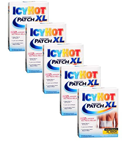 Special pack of 5 ICY HOT BACK PATCH XL 3 per pack