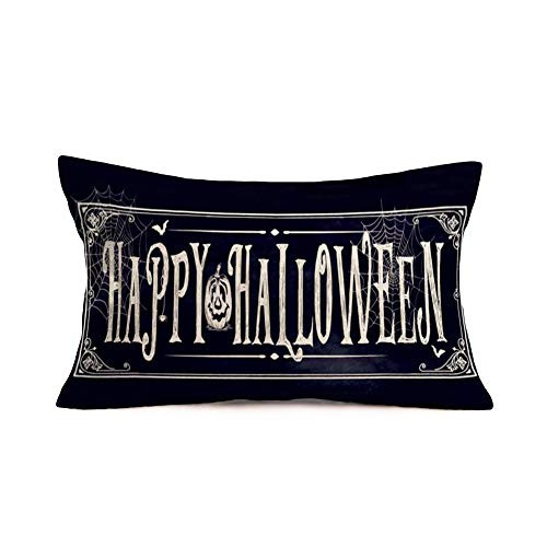 Smilyard Happy Halloween Throw Pillow Covers Horror Halloween with Spider Web Pillow Cover Cotton Linen 12x20 Inch Black Background Rectangle Lumbar Pillows Case for Couch FGB 29 Smilyard Happy Halloween Throw Pillow Covers Horror Halloween with Spider Web Pillow Cover Cotton Linen 12x20 Inch Black Background Rectangle Lumbar Pillows Case for Couch FGB 29