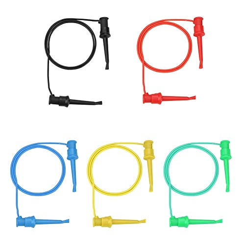 Akozon 5Pcs Colorful Multimeter Electrical Test Dual SMD IC Silicone Lead Test Clip Hook