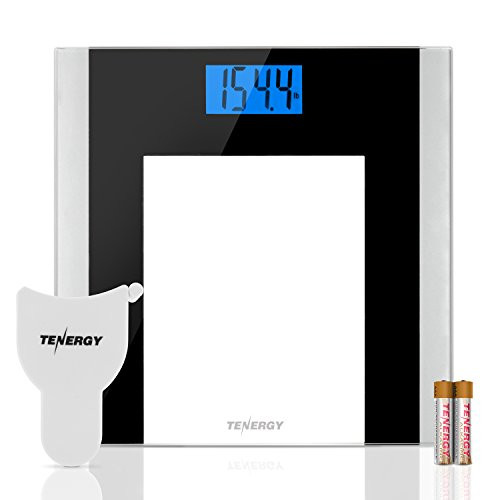 Tenergy Body Weight Scale with Step-On Technology, Tempered Glass Platform w/Backlit LCD, High Precision Digital Bathroom Scale, 400-Pound Capacity, Bonus Body Measuring Tape & Batteries Included Tenergy Body Weight Scale with Step-On Technology, Tempered Glass Platform w/Backlit LCD, High Precision Digital Bathroom Scale, 400-Pound Capacity, Bonus Body Measuring Tape & Batteries Included