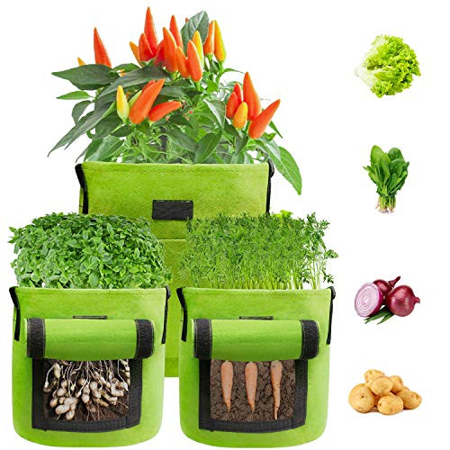 BAGOKIE Grow Bags Potato Grow Bags 7 Gallon 3 Pack Thickened NonWoven Fabric Bags with Flap Tomato Planter Bags Plant Grow Bags Garden Containers Vegetable Growing Bags Plant Bags for Outdoor BAGOKIE Grow Bags Potato Grow Bags 7 Gallon 3 Pack Thickened NonWoven Fabric Bags with Flap Tomato Planter Bags Plant Grow Bags Garden Containers Vegetable Growing Bags Plant Bags for Outdoor