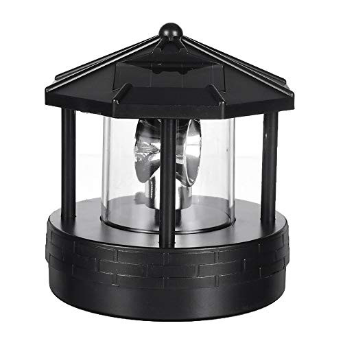 Tenrry Solar LED Rotating Lighthouse Light Garden Yard Lawn Lamp Lighting Outdoor Home Decor