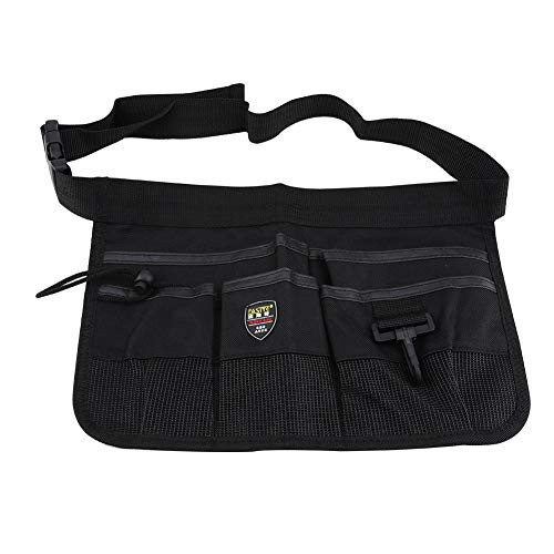 Gardening Tool Belt Waist Bag with 6 Pockets of Different Sizes and Depth Oxford Cloth Adjustable Waist BeltBlack