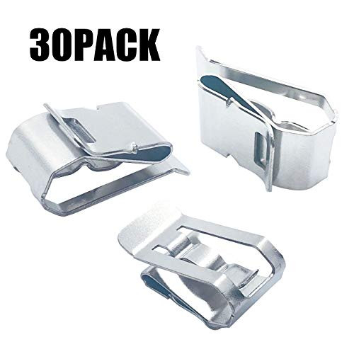 Luckkyme 20mm Total Length Stainless Steel SunRunner Cable Clips Frame Wire Clips 30Pack