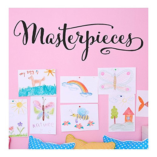 Masterpieces Vinyl Lettering Wall Decal Sticker (Black, 12.5"H x 40"L)