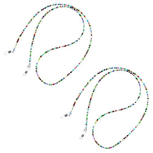 Jurxy 2PCS Eyeglass Chain Sunglass Strap Holder Reading Glass Cords Lanyard Beaded Necklace Chain Metal Long Necklace Fashion Accessories Jurxy 2PCS Eyeglass Chain Sunglass Strap Holder Reading Glass Cords Lanyard Beaded Necklace Chain Metal Long Necklace Fashion Accessories