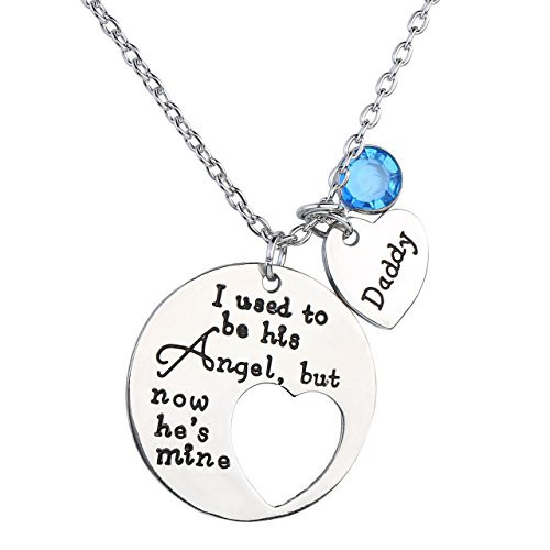 Jovivi I Used to Be His Angel Now He s Mine Daddy Blue Crysal Memorial Necklacein Memory of Loved One Daddy