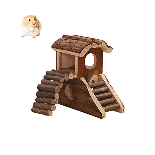 Dwarf Hamster Wooden House Small Pets Hideout Hut Cage Sleeping Cabin C Wooden Hut