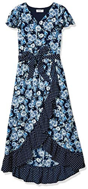 Speechless Big Girls Flounce Maxi Dress Navy Floral 8