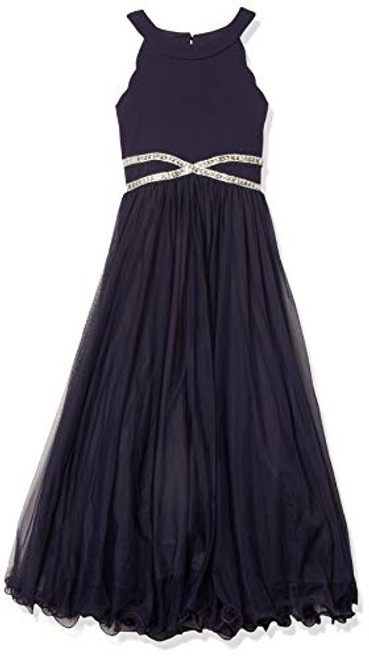 Speechless Girls  Halter Neck Full Length Party Dress Navy 7