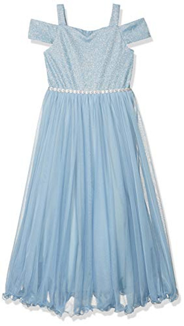 Speechless Girls  Off The Shoulder Full Length Party Dress Blue 14