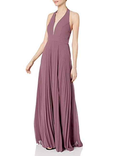 Speechless Junior s Pleated Full Length Formal Dress Dark Mauve 5