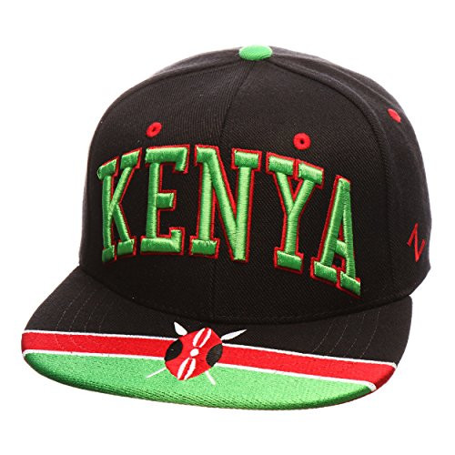 Zephyr Country Flag Adjustable Soccer Superstar Snapback Cap  Flat Bill Zephyr Baseball Hat Kenya