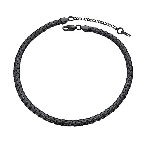 PROSTEEL Black Choker Chain Choker Necklaces Women Men Girl Jewelry Gothic Goth Flat Round Box Link Chain Necklace PROSTEEL Black Choker Chain Choker Necklaces Women Men Girl Jewelry Gothic Goth Flat Round Box Link Chain Necklace